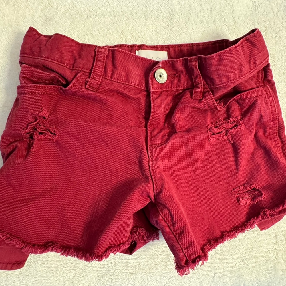 The Children’s Place Red Distressed Denim Shorts